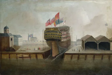 Schlachtschiff in den Werften